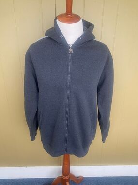 NBN Gear men XL full zip cotton blend hooded jacket  with side sleeve stripe